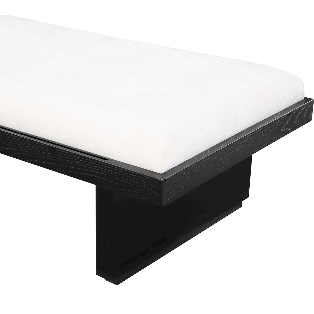 Arlington Cream Chenille Fabric Bench. Picture 6