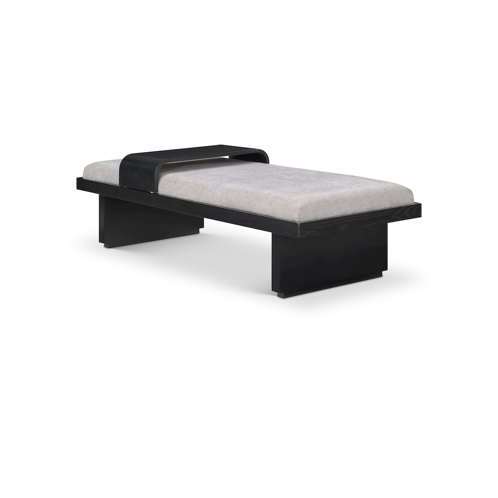 Arlington Light Grey Chenille Fabric Bench. Picture 1