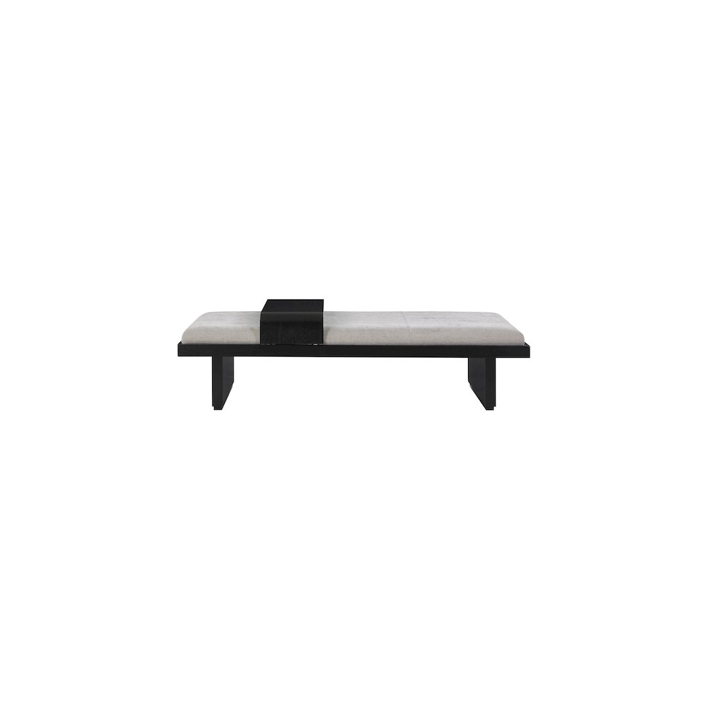 Arlington Light Grey Chenille Fabric Bench. Picture 4