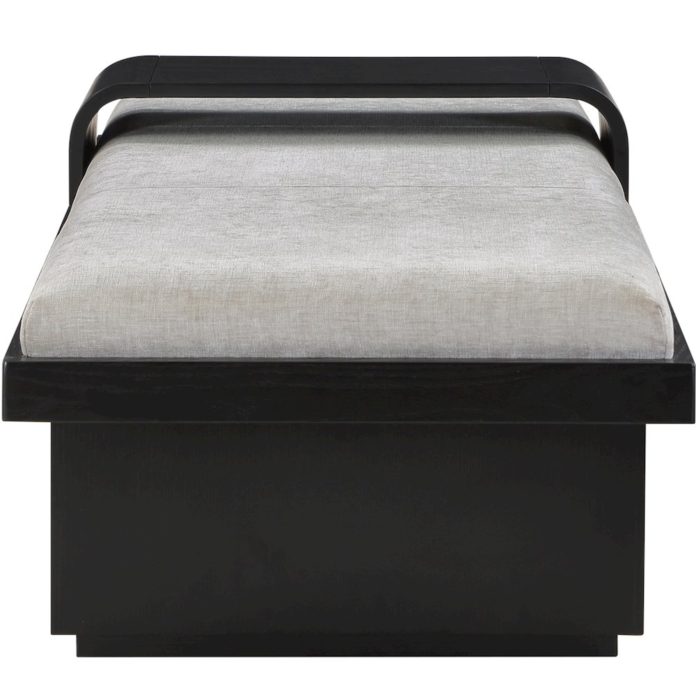 Arlington Light Grey Chenille Fabric Bench. Picture 5