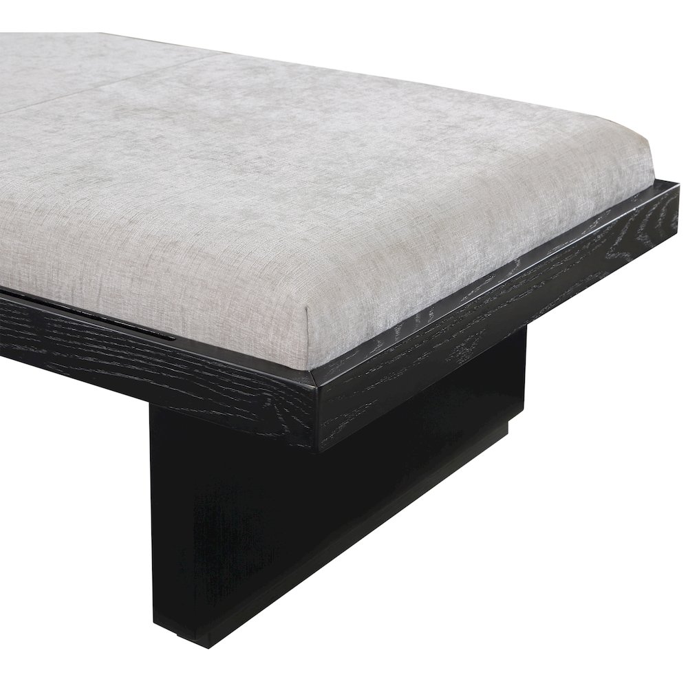 Arlington Light Grey Chenille Fabric Bench. Picture 6