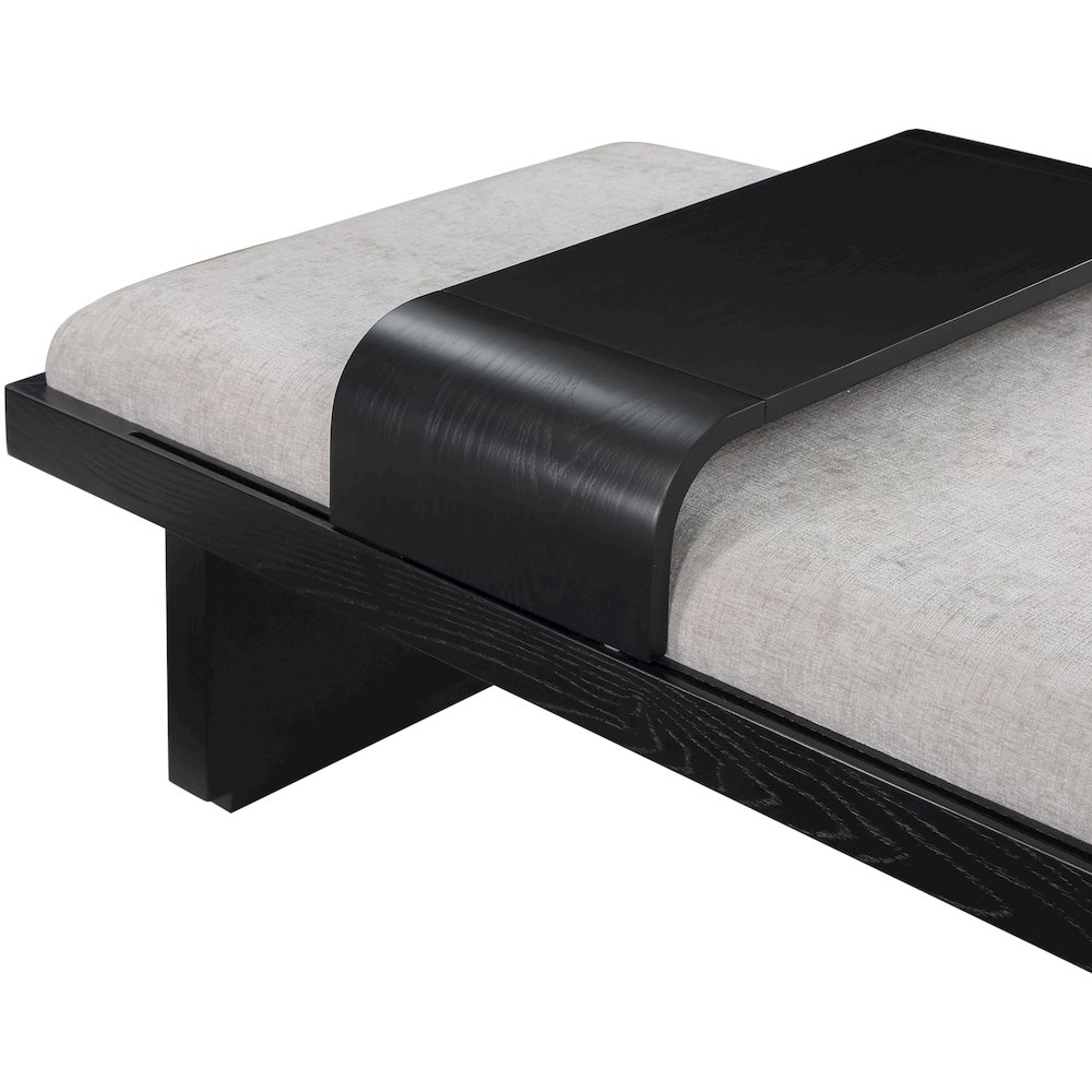 Arlington Light Grey Chenille Fabric Bench. Picture 7