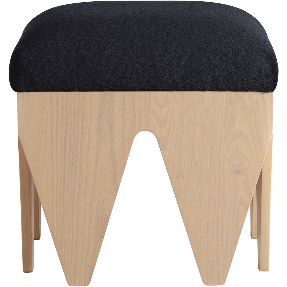 Altair Black Velour Fur Fabric Bench. Picture 3