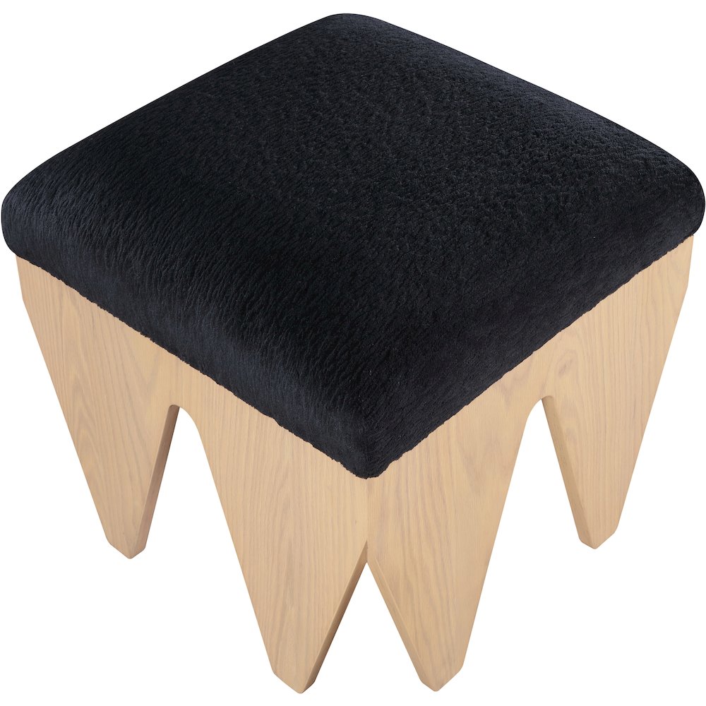 Altair Black Velour Fur Fabric Bench. Picture 4