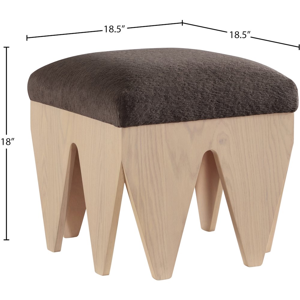 Altair Brown Velour Fur Fabric Bench. Picture 6