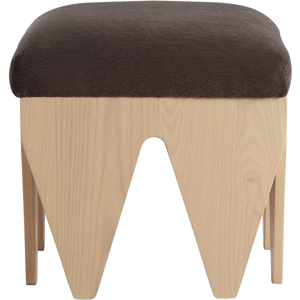 Altair Brown Velour Fur Fabric Bench. Picture 3