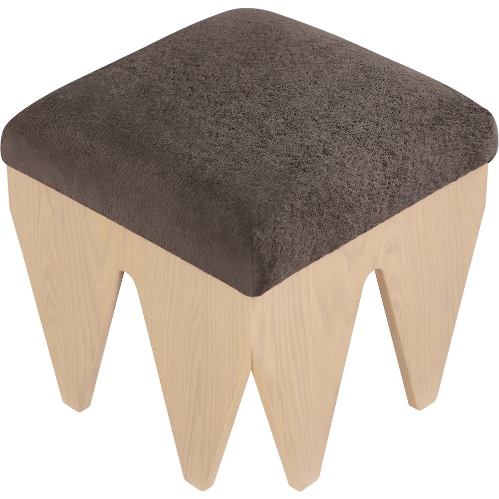 Altair Brown Velour Fur Fabric Bench. Picture 4