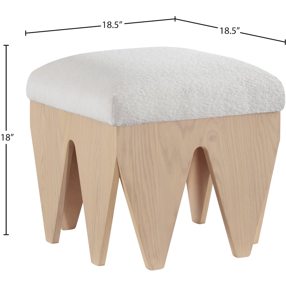 Altair Cream Velour Fur Fabric Bench. Picture 6