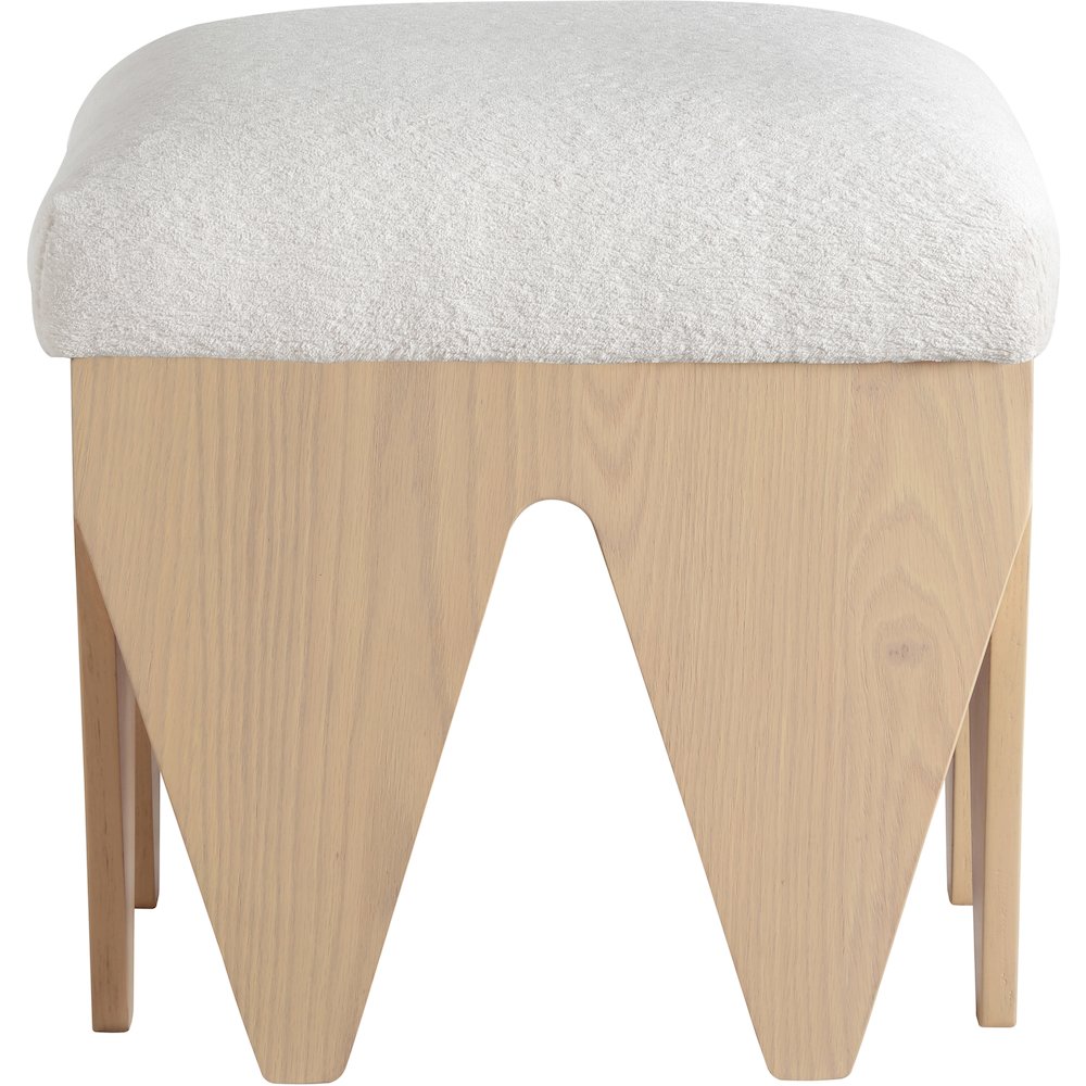 Altair Cream Velour Fur Fabric Bench. Picture 3