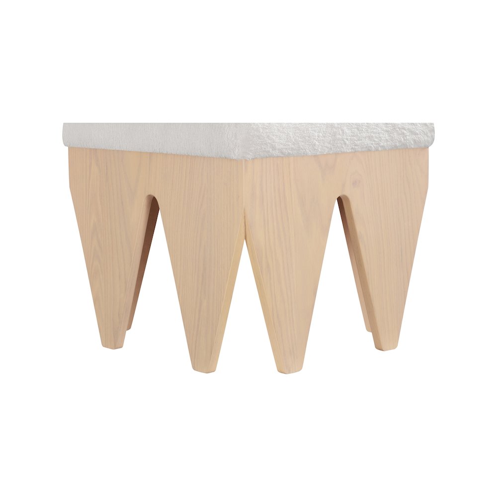 Altair Cream Velour Fur Fabric Bench. Picture 5