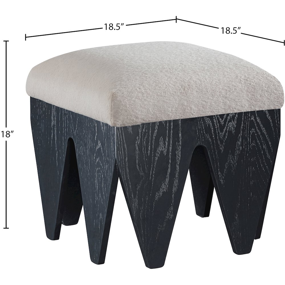 Altair Beige Velour Fur Fabric Bench. Picture 6