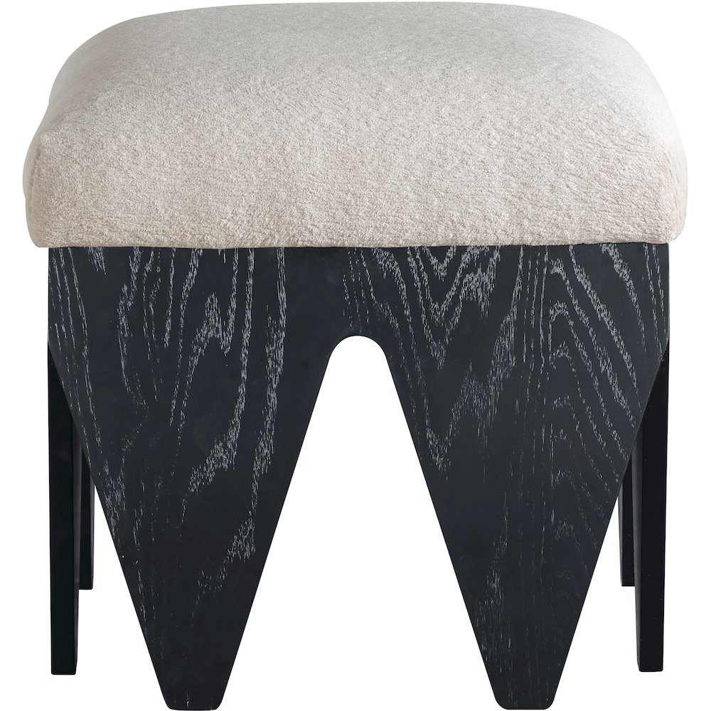 Altair Beige Velour Fur Fabric Bench. Picture 3