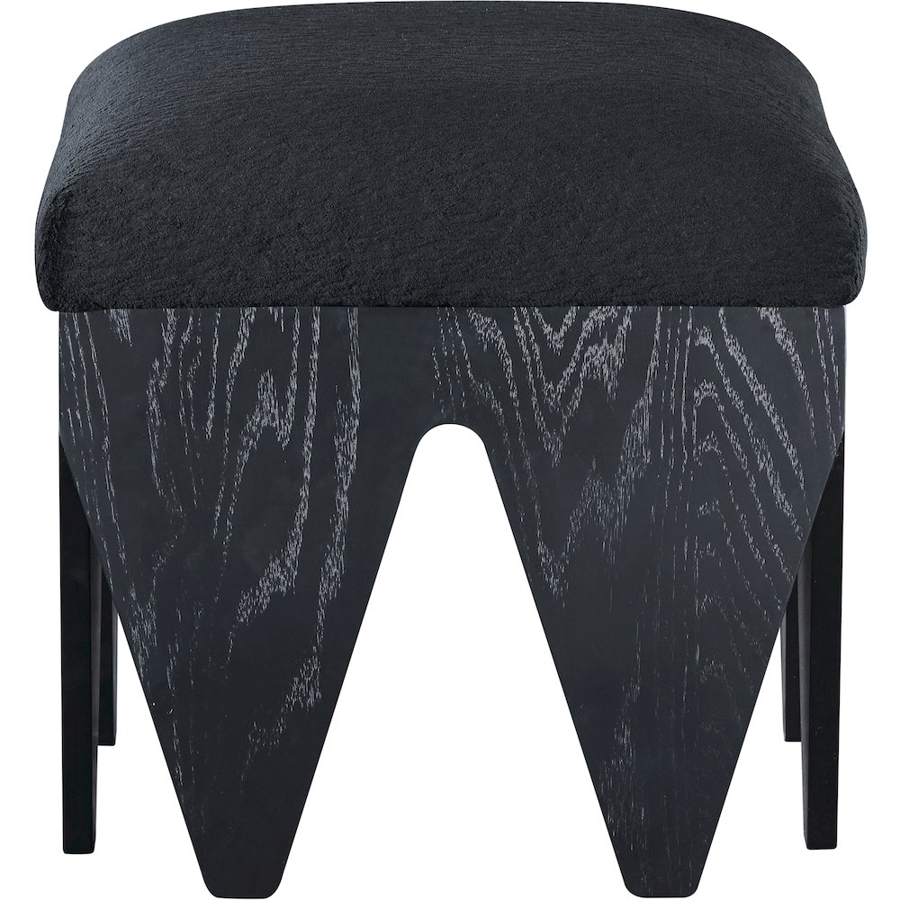 Altair Black Velour Fur Fabric Bench. Picture 3