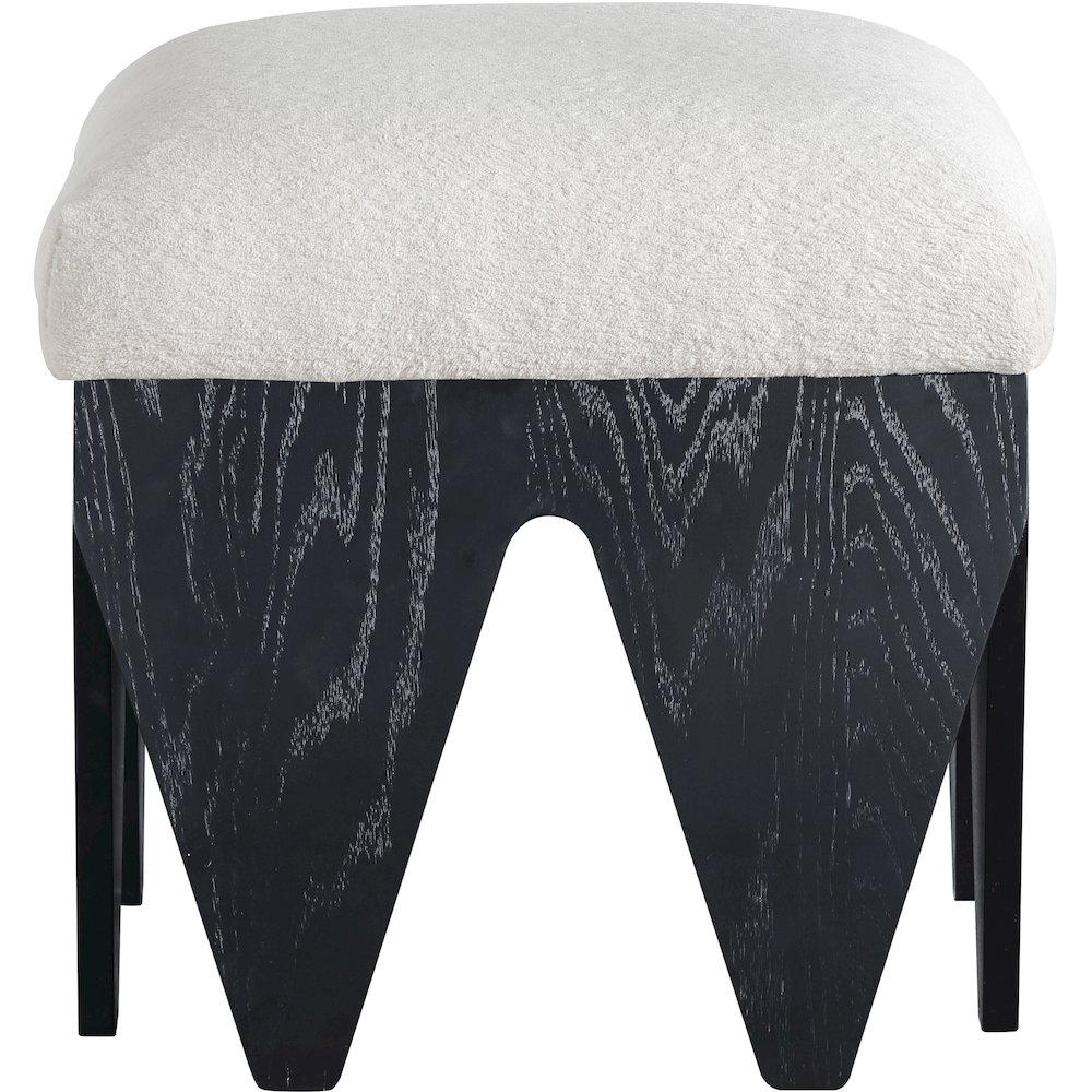 Altair Cream Velour Fur Fabric Bench. Picture 3