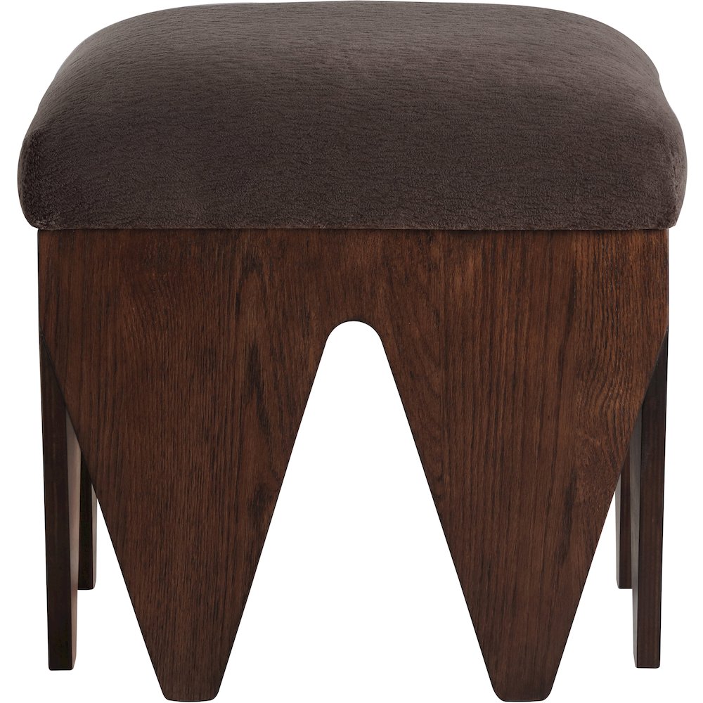 Altair Brown Velour Fur Fabric Bench. Picture 3