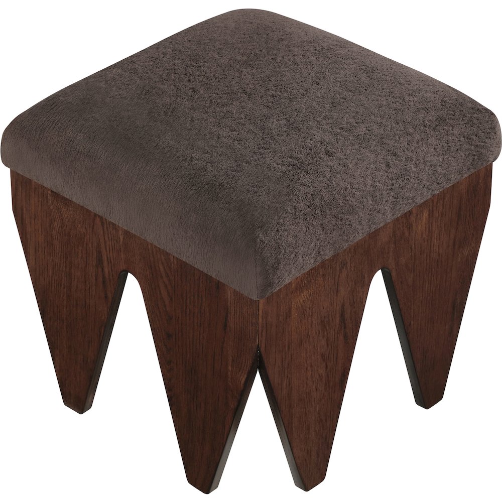 Altair Brown Velour Fur Fabric Bench. Picture 4