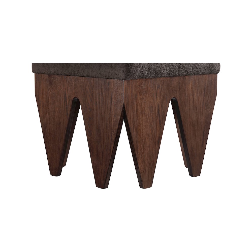 Altair Brown Velour Fur Fabric Bench. Picture 5