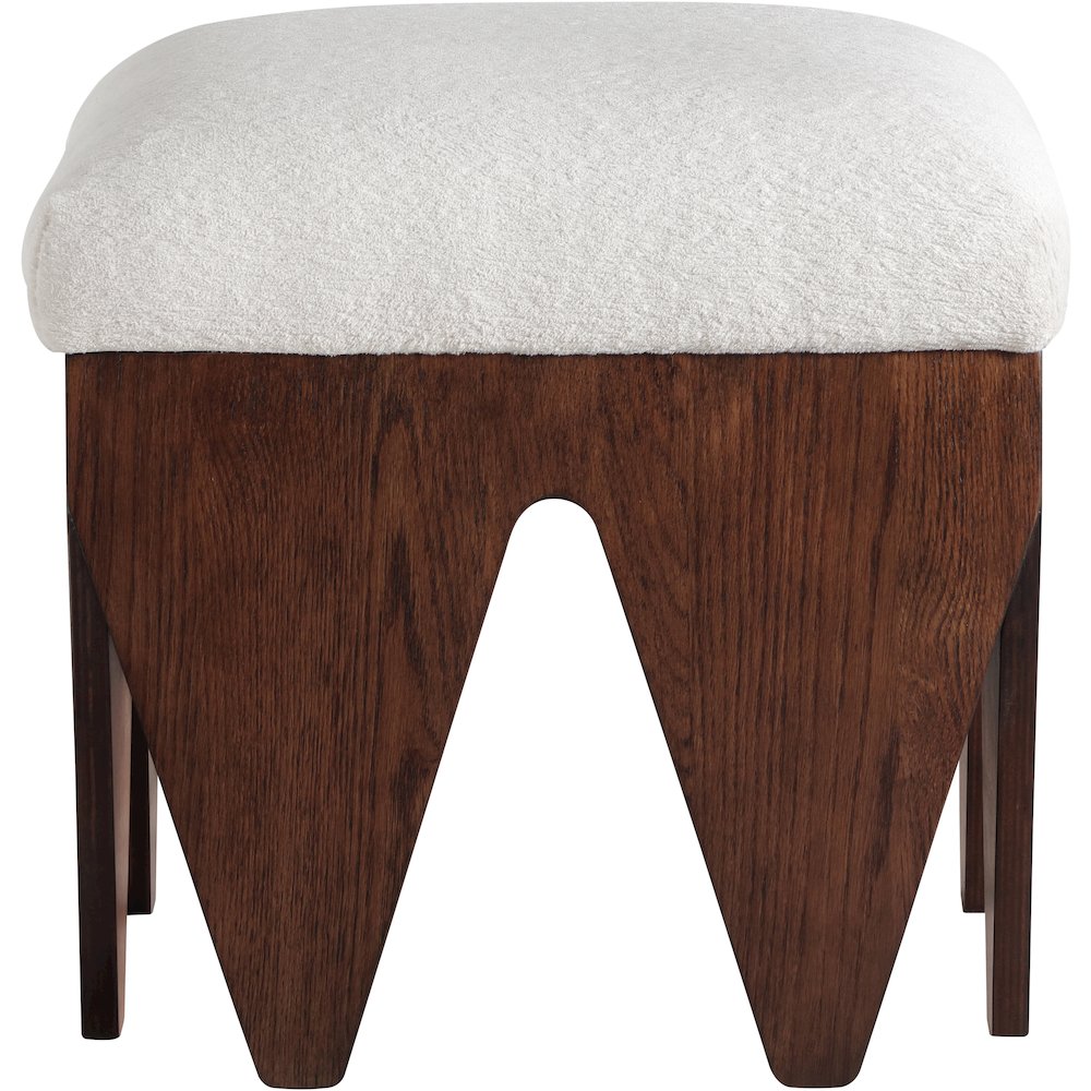Altair Cream Velour Fur Fabric Bench. Picture 3