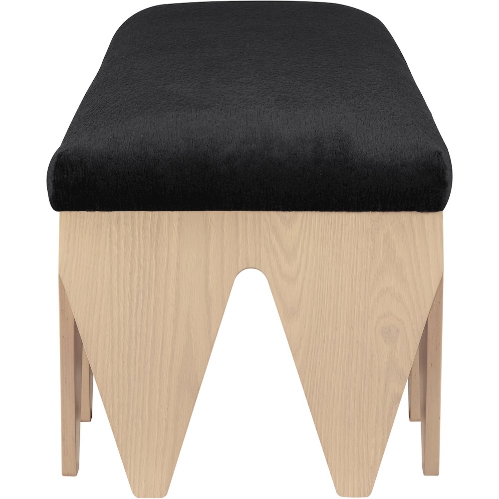 Altair Black Velour Fur Fabric Bench. Picture 4