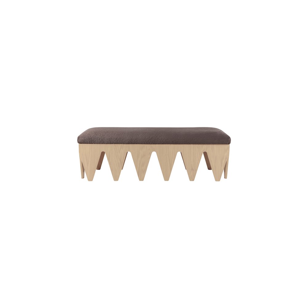 Altair Brown Velour Fur Fabric Bench. Picture 3