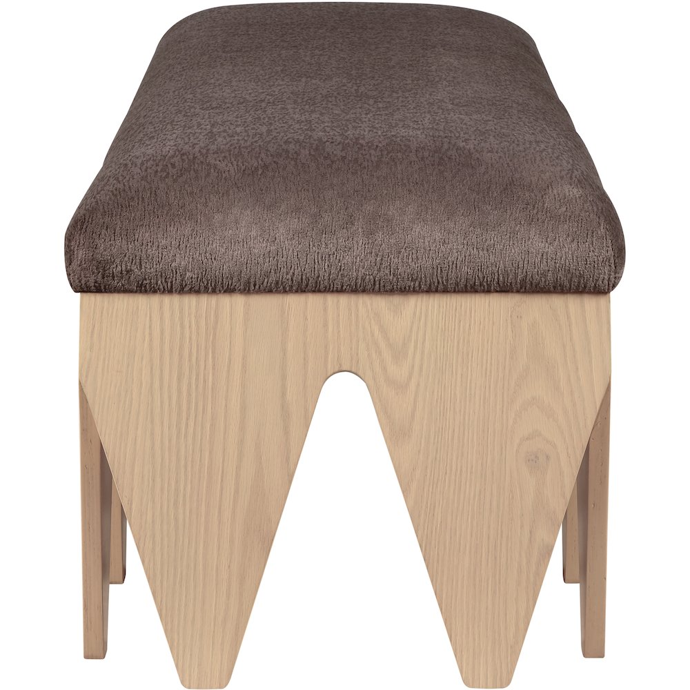 Altair Brown Velour Fur Fabric Bench. Picture 4