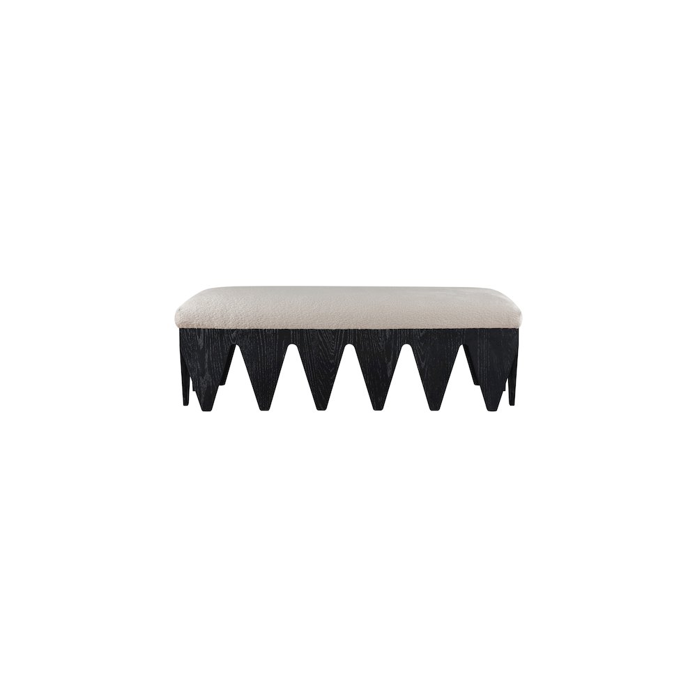 Altair Beige Velour Fur Fabric Bench. Picture 3