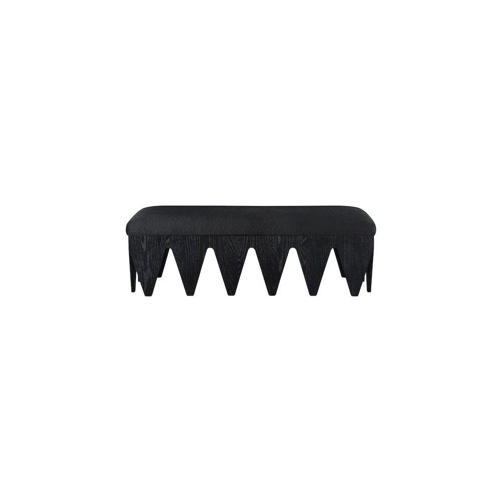 Altair Black Velour Fur Fabric Bench. Picture 3