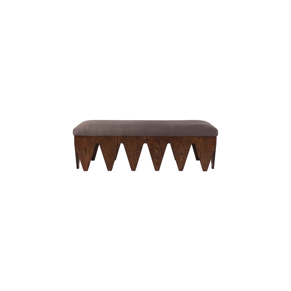 Altair Brown Velour Fur Fabric Bench. Picture 3