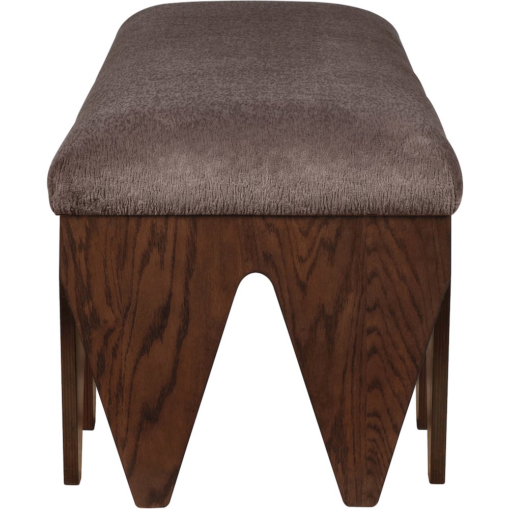 Altair Brown Velour Fur Fabric Bench. Picture 4