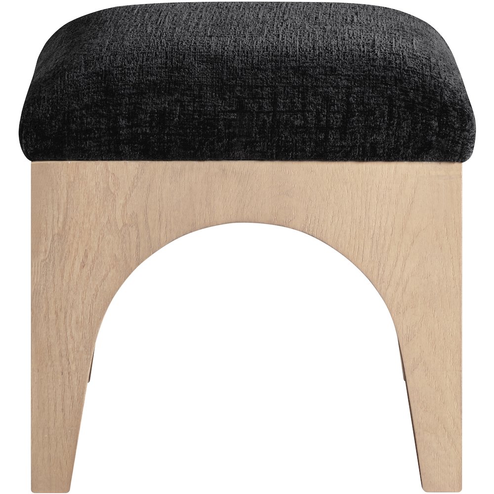 Lawson Black Chenille Fabric Upholstered Ottoman. Picture 2