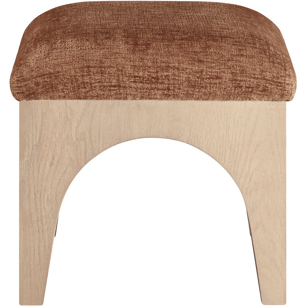 Lawson Cognac Chenille Fabric Upholstered Ottoman. Picture 2