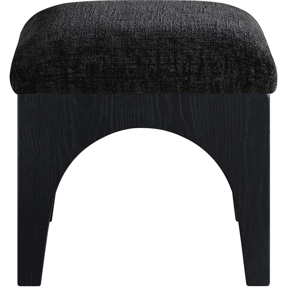 Lawson Black Chenille Fabric Upholstered Ottoman. Picture 2