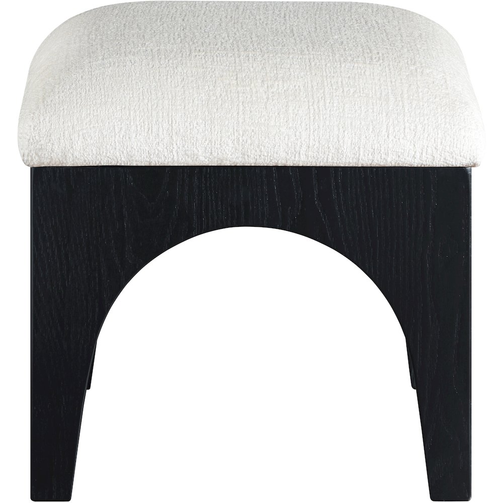 Lawson Cream Chenille Fabric Upholstered Ottoman. Picture 2