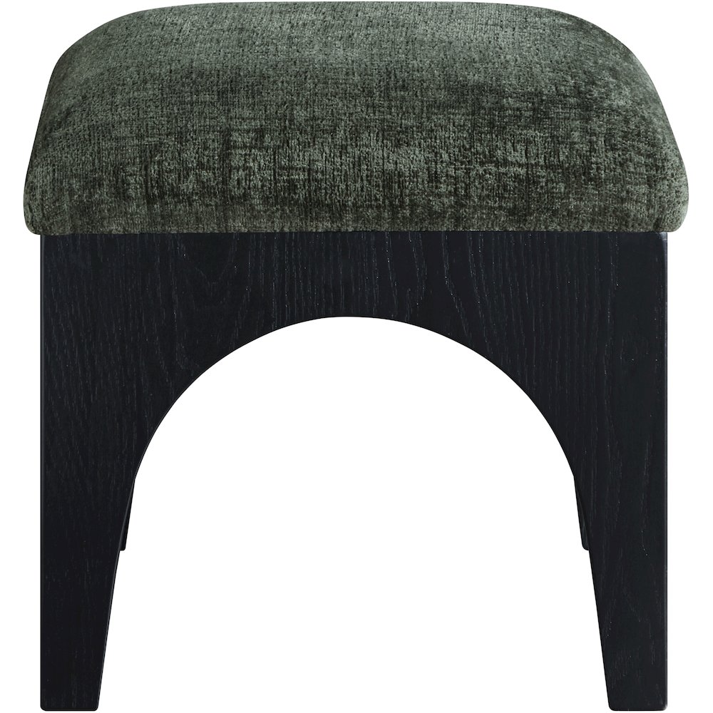 Lawson Green Chenille Fabric Upholstered Ottoman. Picture 2