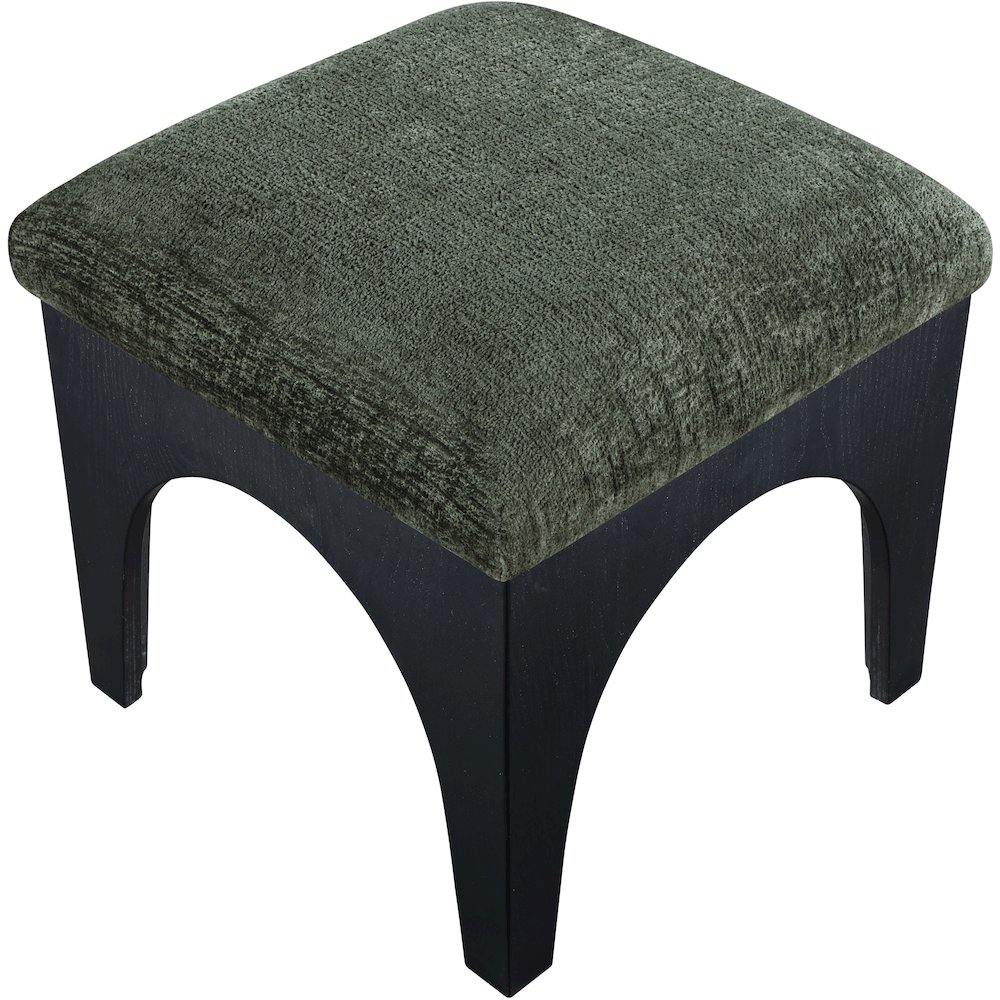Lawson Green Chenille Fabric Upholstered Ottoman. Picture 7