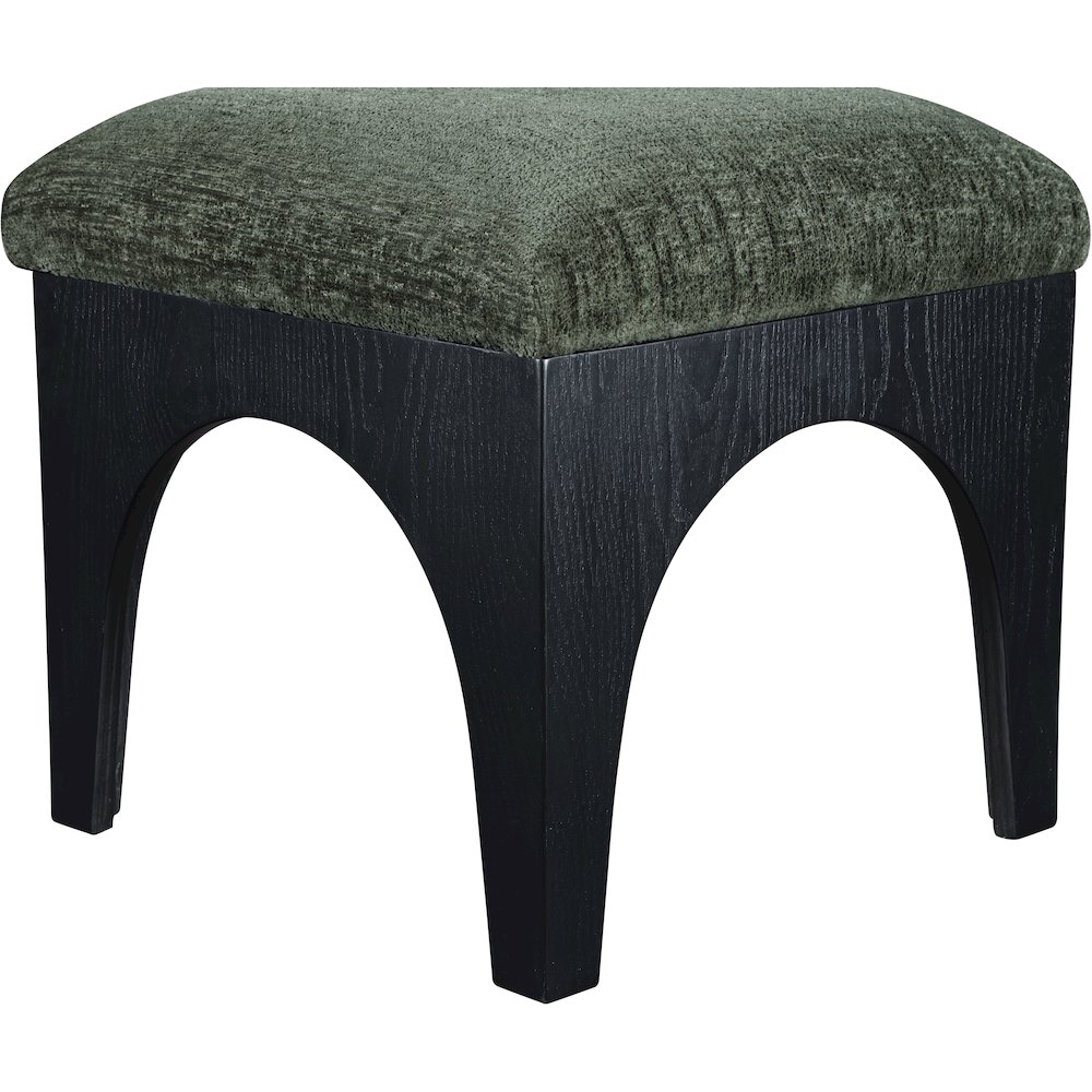 Lawson Green Chenille Fabric Upholstered Ottoman. Picture 3