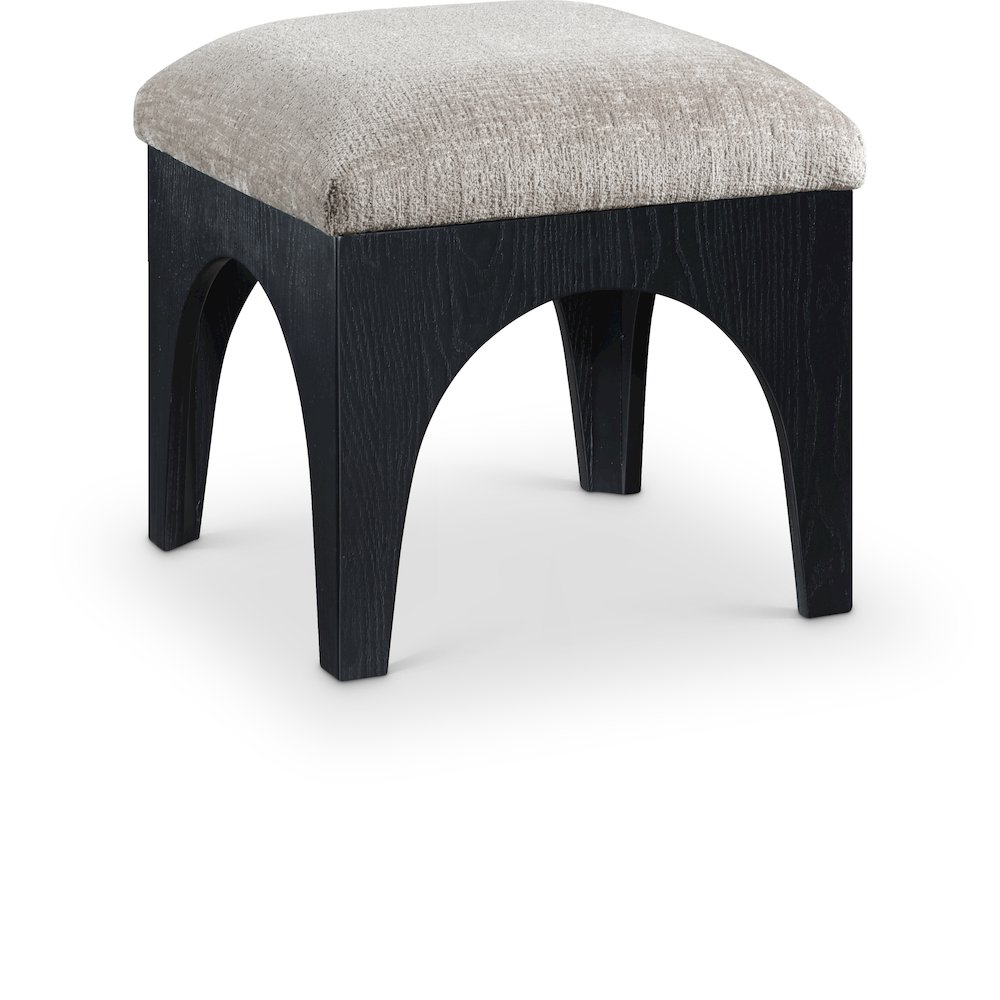 Lawson Grey Chenille Fabric Upholstered Ottoman. Picture 1