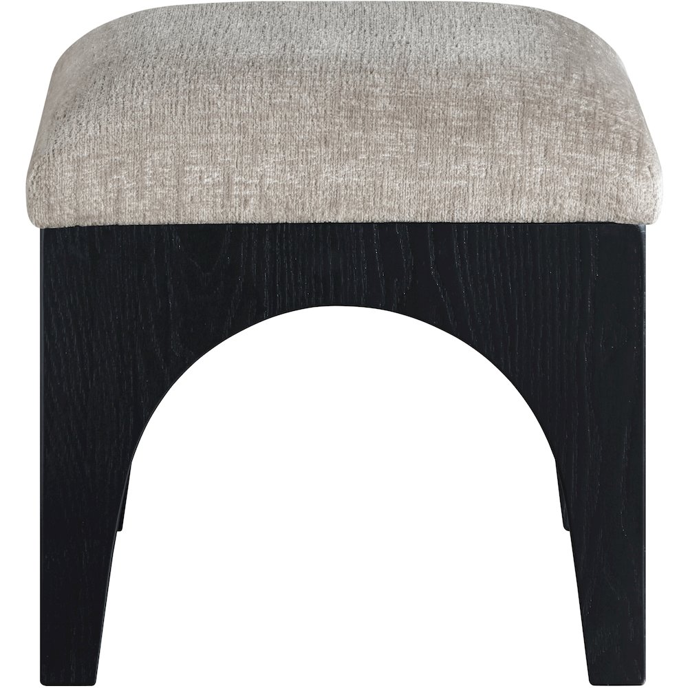 Lawson Grey Chenille Fabric Upholstered Ottoman. Picture 2