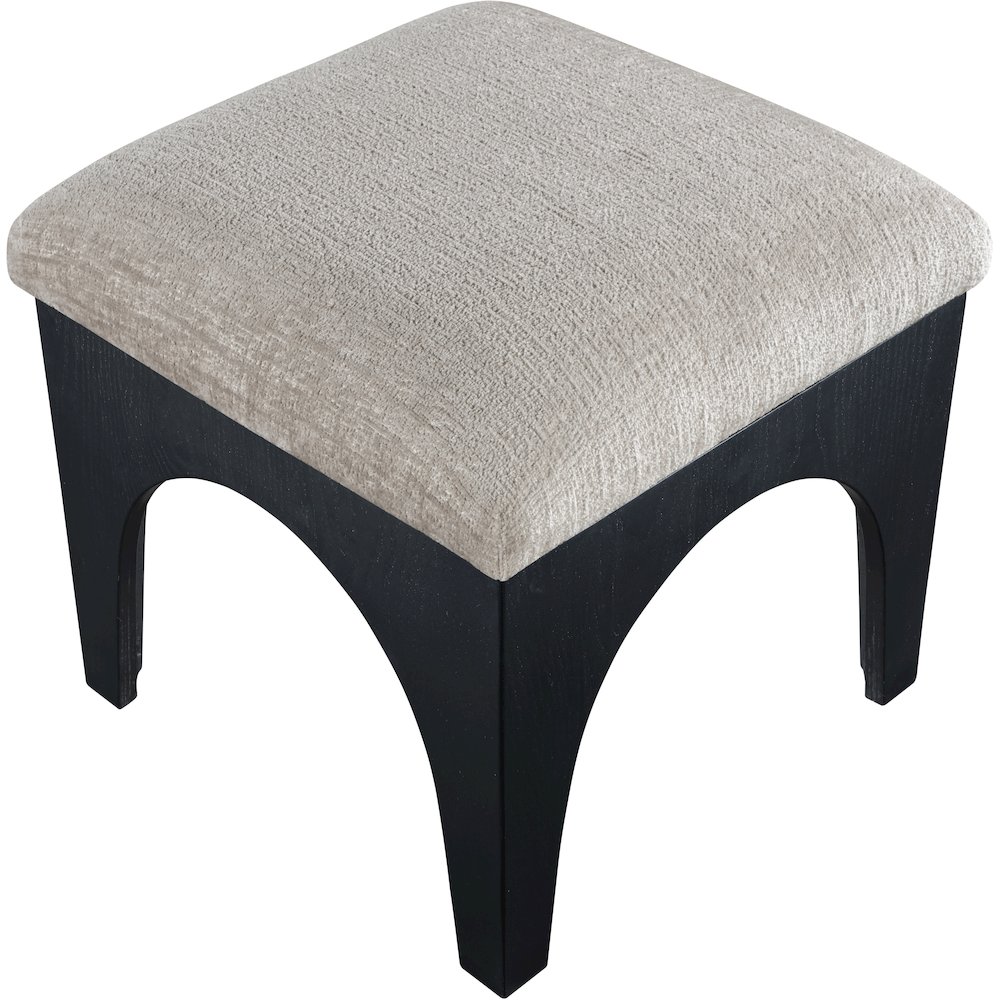 Lawson Grey Chenille Fabric Upholstered Ottoman. Picture 7