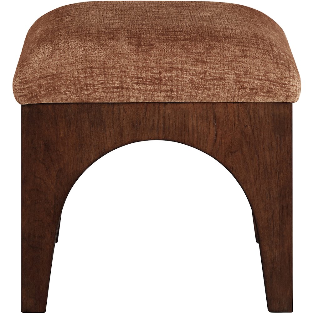 Lawson Cognac Chenille Fabric Upholstered Ottoman. Picture 2