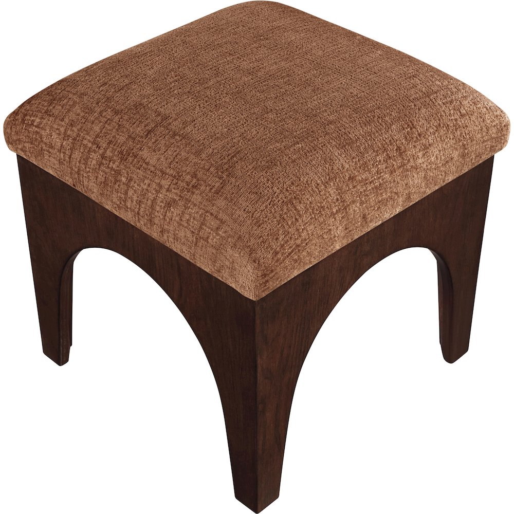Lawson Cognac Chenille Fabric Upholstered Ottoman. Picture 7