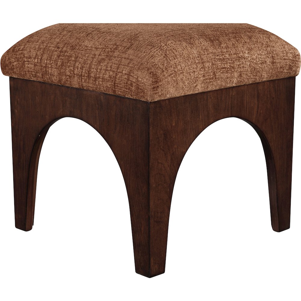 Lawson Cognac Chenille Fabric Upholstered Ottoman. Picture 3