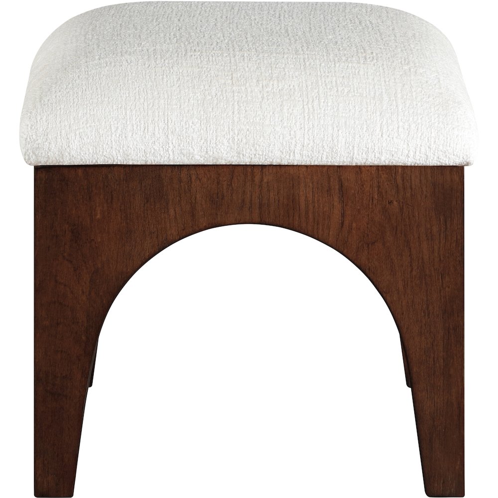 Lawson Cream Chenille Fabric Upholstered Ottoman. Picture 2