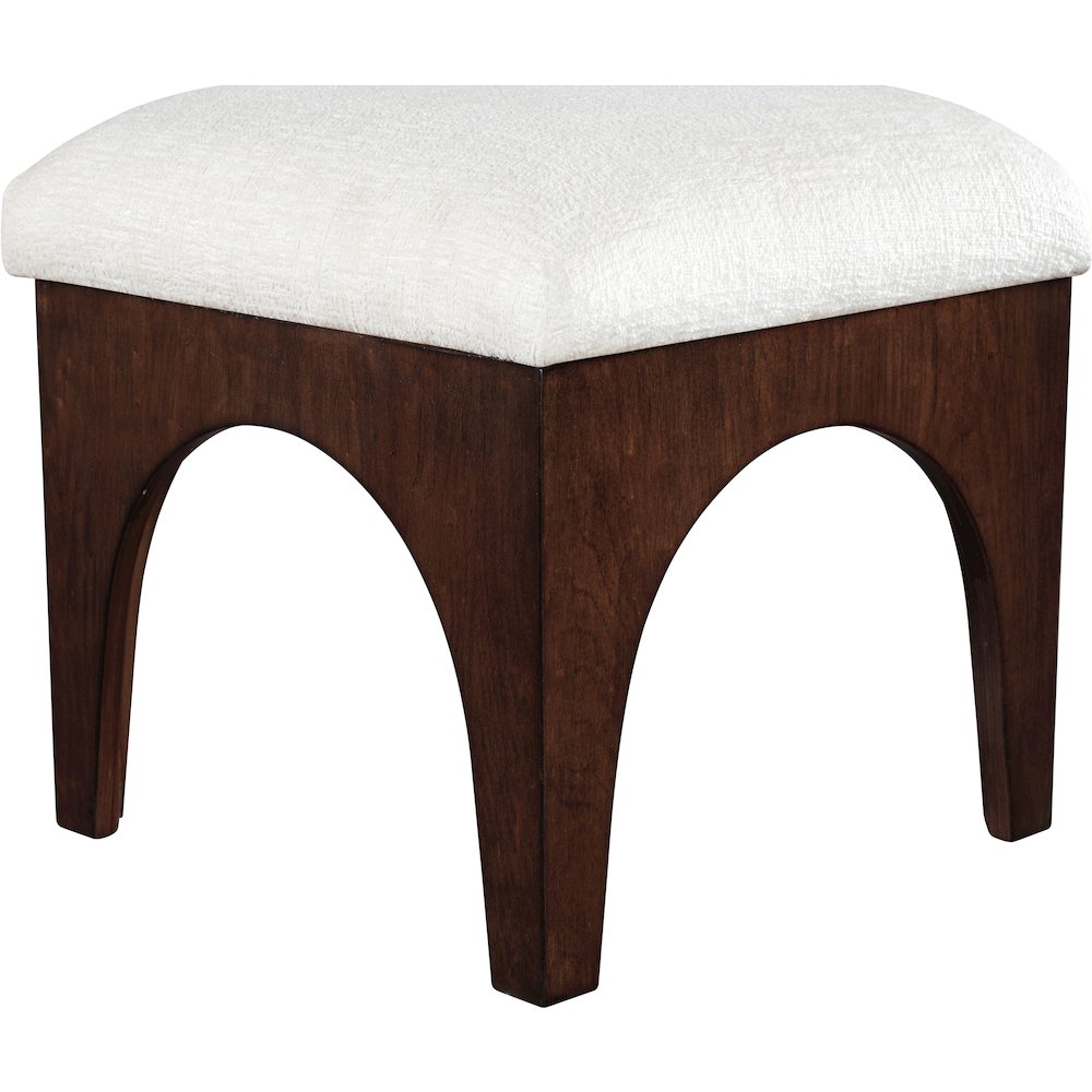 Lawson Cream Chenille Fabric Upholstered Ottoman. Picture 3