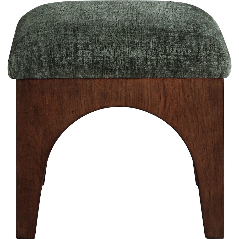 Lawson Green Chenille Fabric Upholstered Ottoman. Picture 2