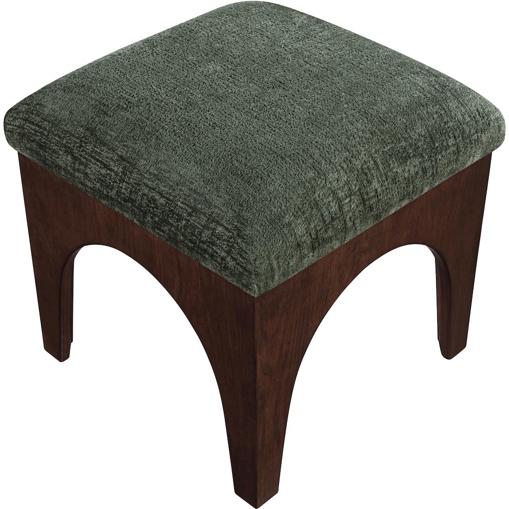 Lawson Green Chenille Fabric Upholstered Ottoman. Picture 7