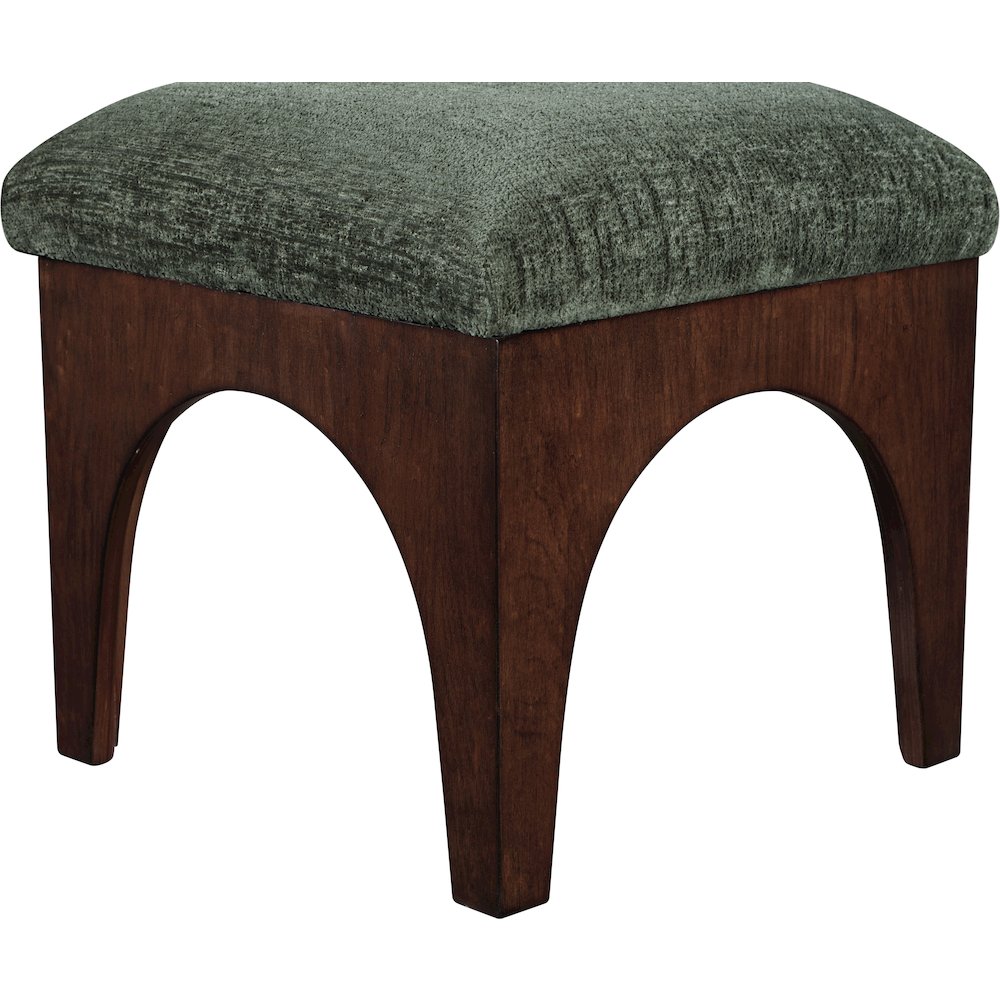 Lawson Green Chenille Fabric Upholstered Ottoman. Picture 3