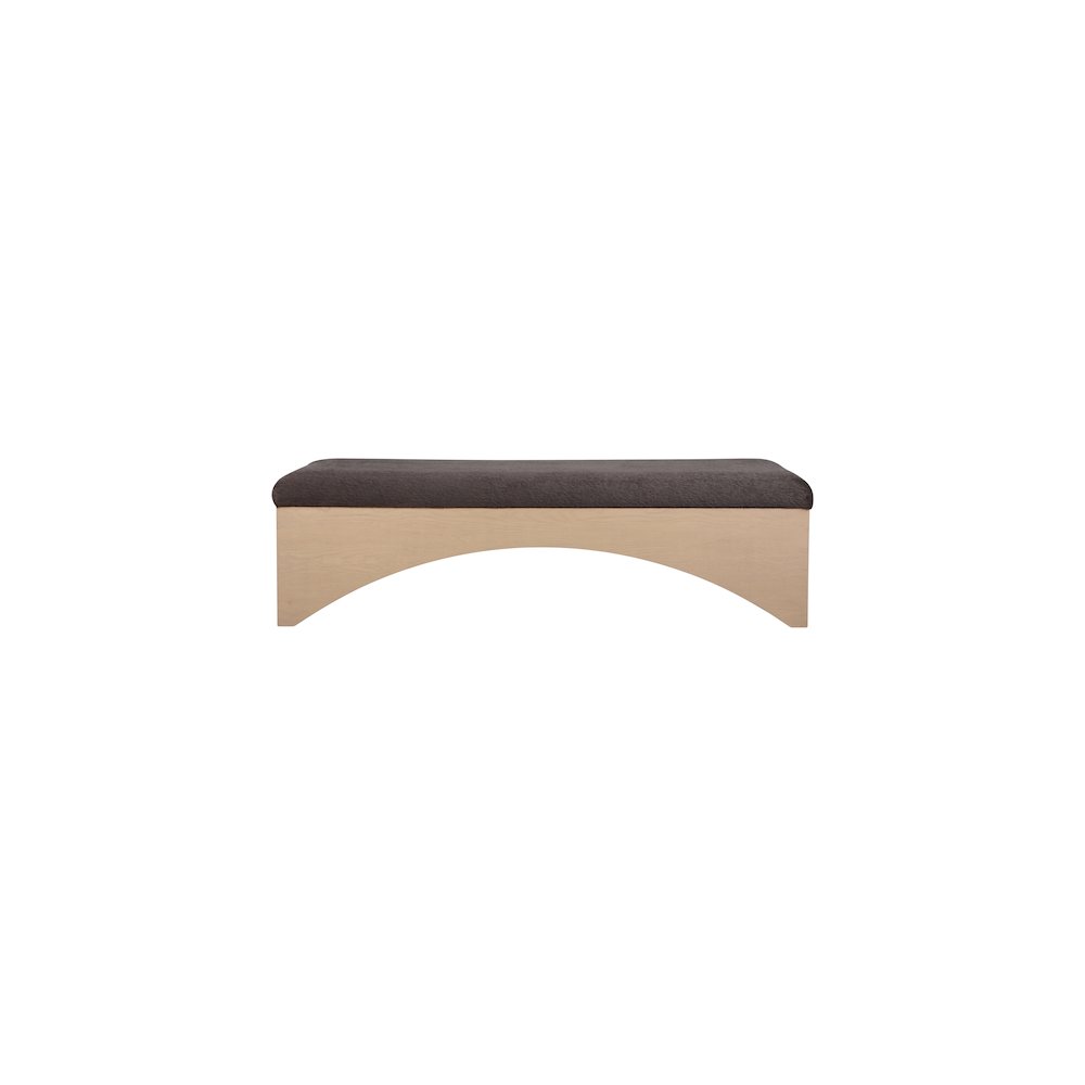 Lawson Brown Velour Fur Fabric Bench. Picture 3