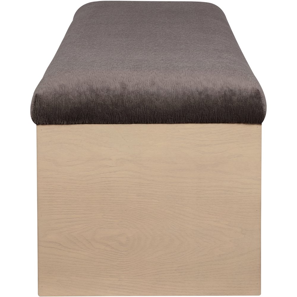 Lawson Brown Velour Fur Fabric Bench. Picture 4