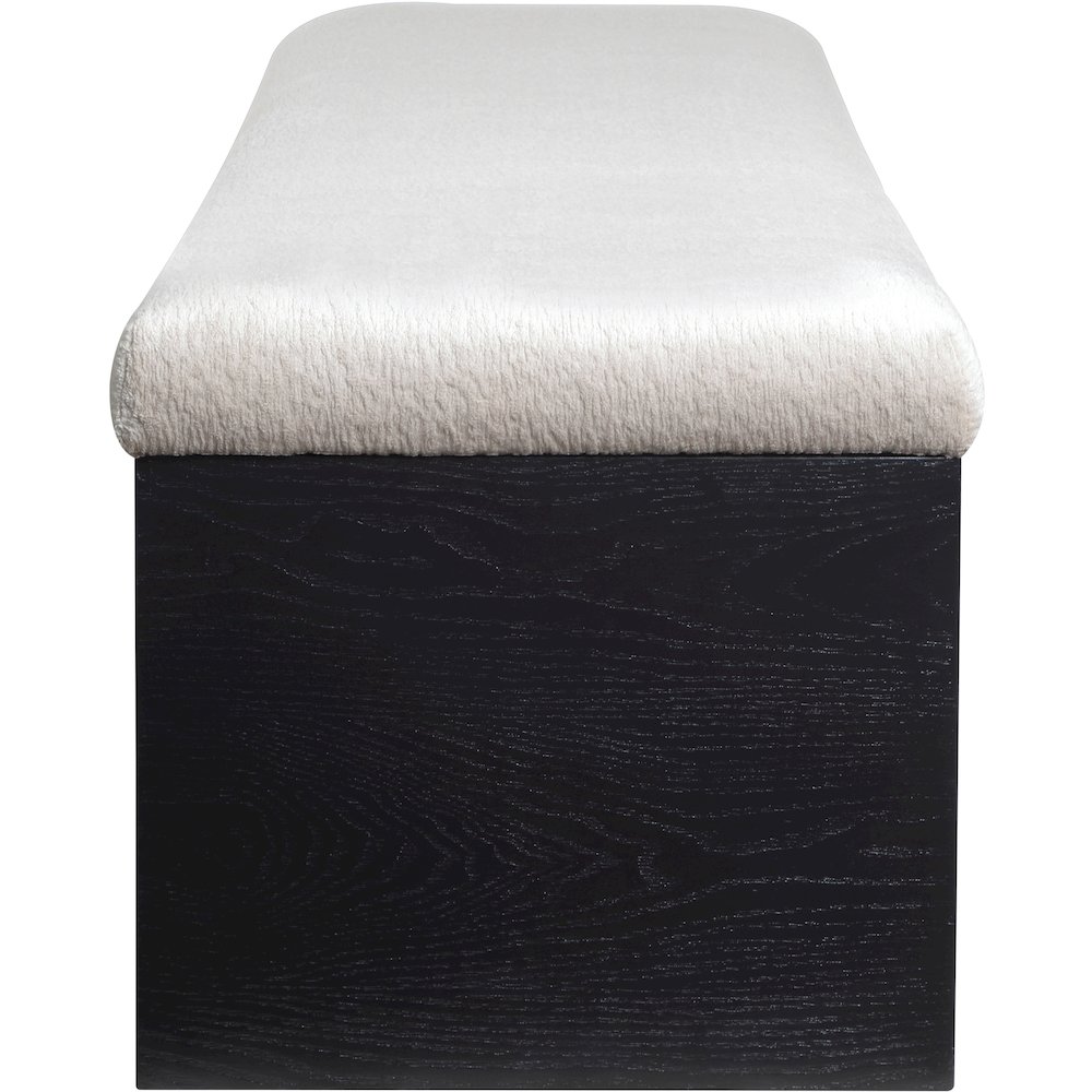 Lawson Beige Velour Fur Fabric Bench. Picture 4